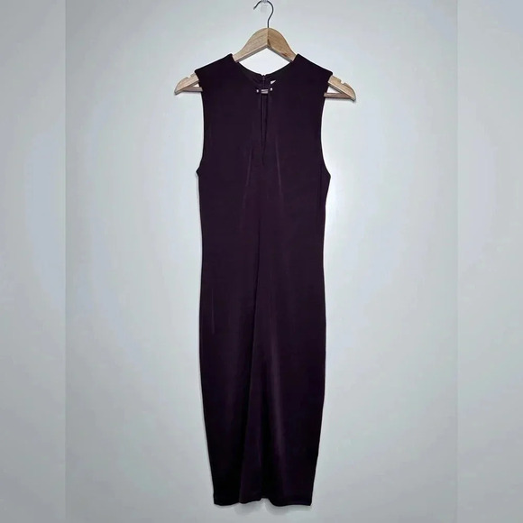 T by Alexander Wang Burgundy Sleeveless Sheath Midi Dress Size Small - Picture 1 of 8